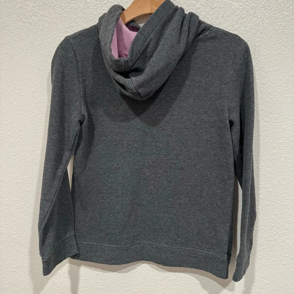 Kids Calvin Klein Jeans Girls Gray Rainbow Heart Glitter Hoodie Sweatshirt L 12